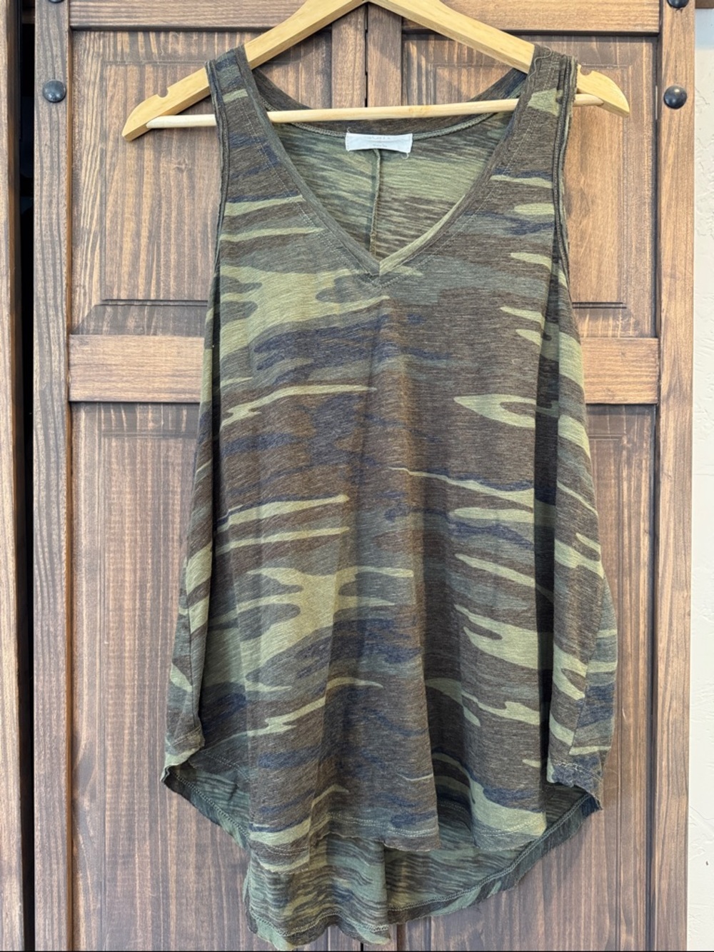 Altar'd State Olive Green Camo V-Neck Tank